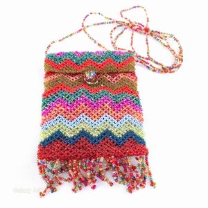 ❤️ Small Vibrant Red and Pink Mini Bag with Zigzag Design